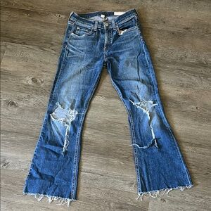 🐬Rag & Bone Women’s 10 Inch Crop Flare Distressed Jeans Size 26